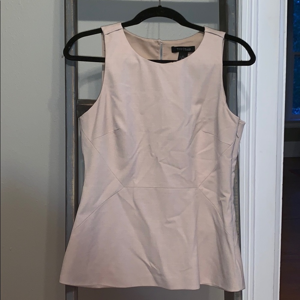 Tan Peplum Professional Wear Sleeveless Top